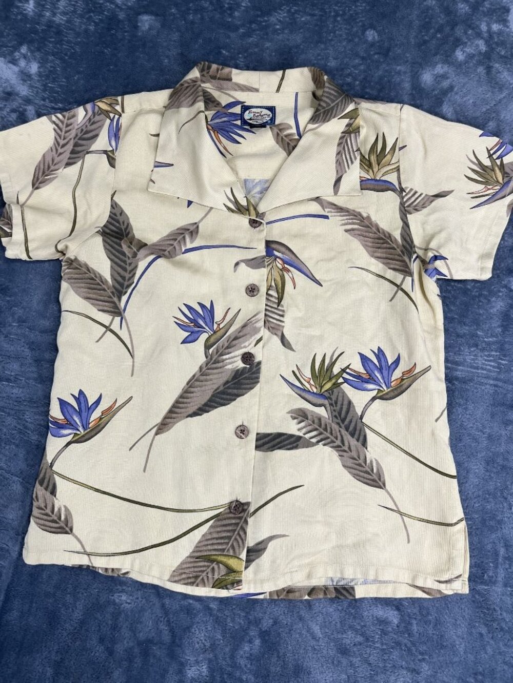Tommy Bahama Womens Yellow Tropical Bird of Paradise Button-Down Shirt XS